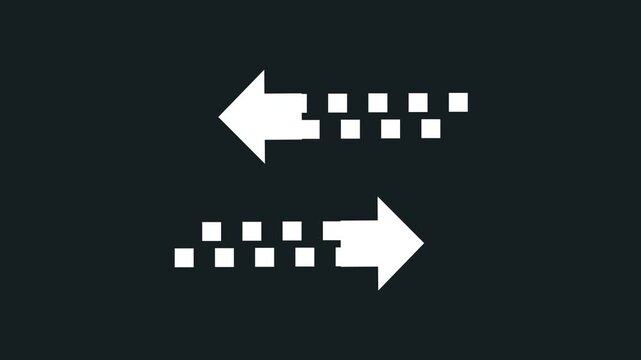 Two opposing horizontal arrows with dotted trails showing bidirectional movement or a back-and-forth tactical exchange