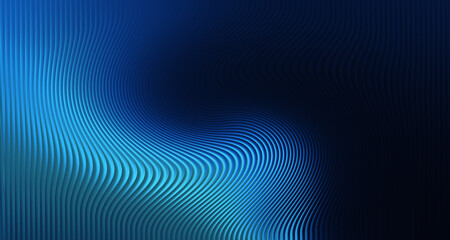 Naklejka premium Abstract blue wave background with curved lines, modern digital technology backdrop, futuristic gradient pattern wallpaper