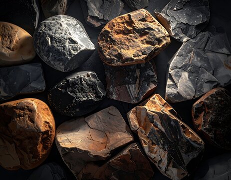 Close-up of varied rocky geological formation.