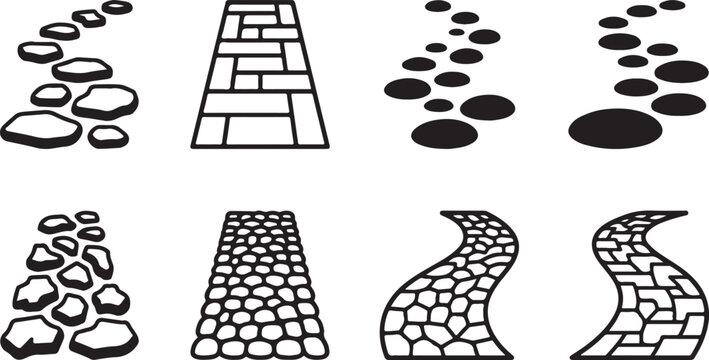 Various stone and brick wall textures in vector style Vector