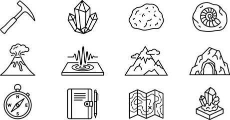 Set of Geology and Earth Science Vector Icons. © reka