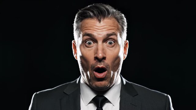 Shocked Businessman Expressing Surprise and Astonishment.