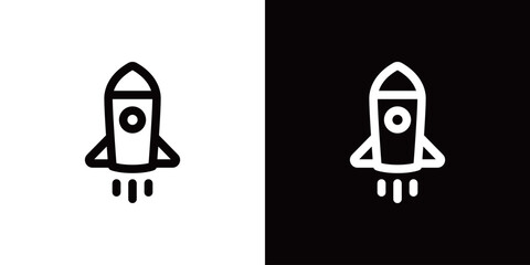 かわいいおもちゃのロケットのアイコン 発射 © hamo