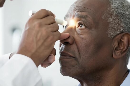 An elderly man was examined by an ophthalmologist