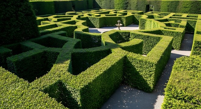 Hedge maze at summer time