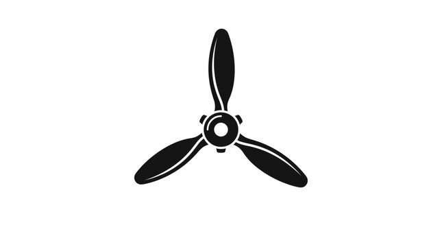 Black Airplane Propeller Icon Vector