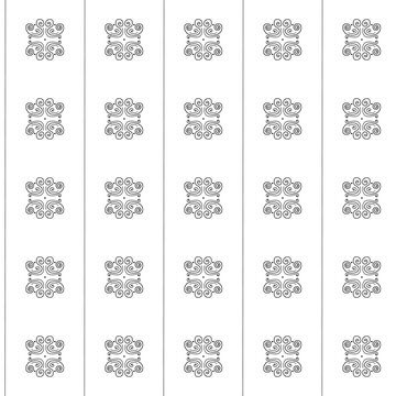 Black ornamental spiral seamless pattern