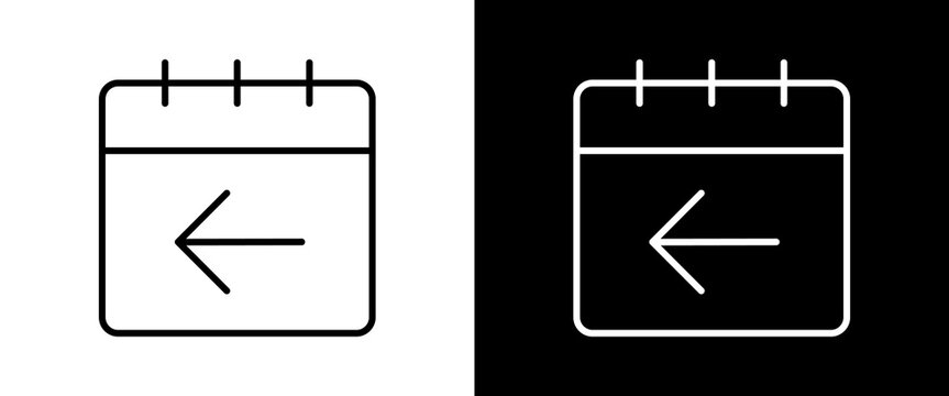 Previous white and black icon set design	