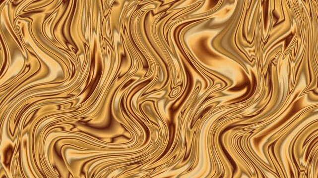 Intricate Golden Metallic Marbling Graphic Element Shiny Copper Caramel Swirl Layout Fluid Pattern Loop