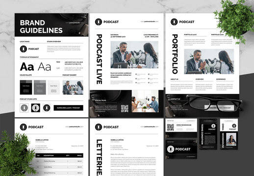 Black And White Podcast Studio Brand Guidelines