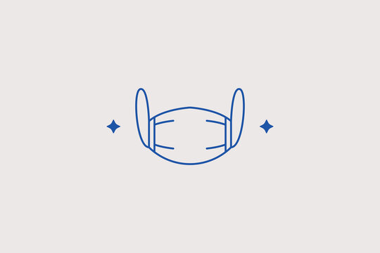 Medical face mask line icon for safety. Vector illustration for pandemic protection, healthcare clinic, pharmacy store.