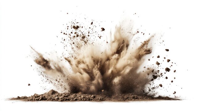 Exploding earth isolated on white background. Use for educational purposes, science projects, or illustrative purposes