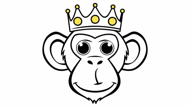 Monkey king vector illustration featuring a majestic primate character with royal crown, perfect for mascot, branding, and fantasy designs.