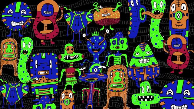 Alien Drawing background 03