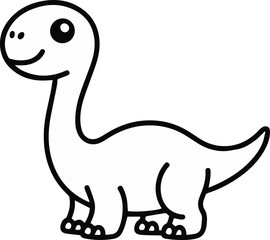 Cartoon Brontosaurus Clipart for Kids Educational Materials © Icon Stock