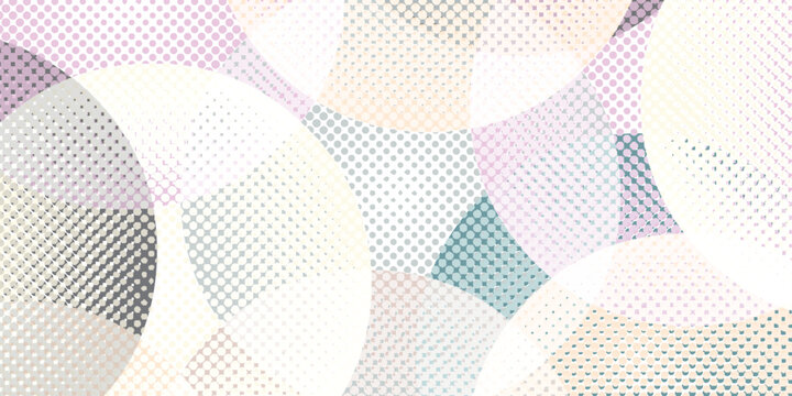 Abstract geometric pattern with soft pastel halftone dots