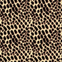 Seamless leopard print pattern background. ​Description: Abstract animal skin texture. Trendy cheetah fur backdrop for textile, fashion design, wallpaper, and fabric printing. Vector illustration. © อุทัย คำหารพูล