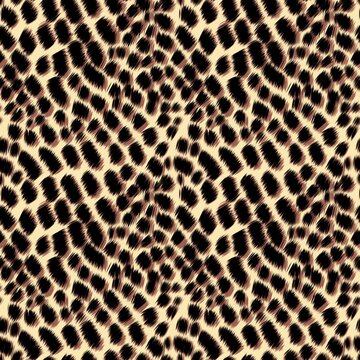 Seamless leopard print pattern background.
​Description: Abstract animal skin texture. Trendy cheetah fur backdrop for textile, fashion design, wallpaper, and fabric printing. Vector illustration.
