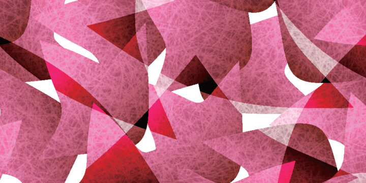 Abstract geometric pattern with pink and red shapes
