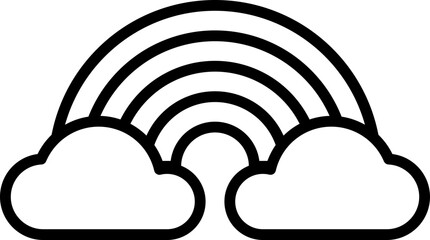 Naklejka premium Rainbow Line Art Icon