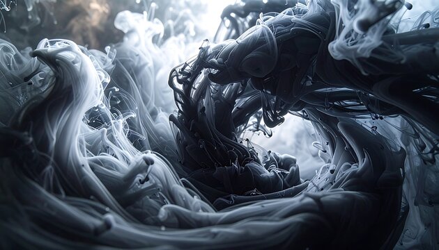 Dark swirling stormy fantasy abstract scene.