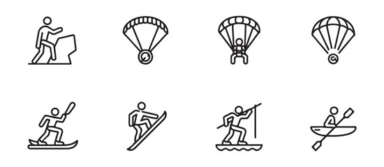Extreme Sports and Outdoor Activities Line Icon Set © MD ABDUL HAMID