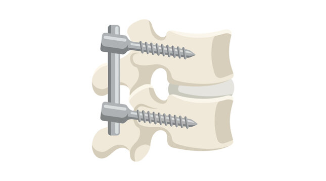 Pedicle Screws and Rod in Lumbar Vertebrae Fusion