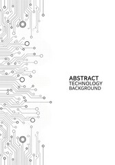 Obraz premium Abstract Technology Background with Circuit Board Pattern and White Space for Copy, Minimalist Vector Illustration