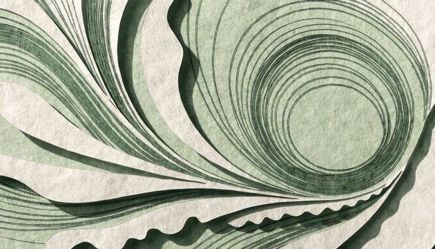 Organic Sage Ivory Die-Cut Paper Pattern