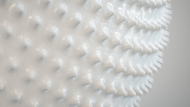 White Glazed Ceramic Sculpture 3D Render