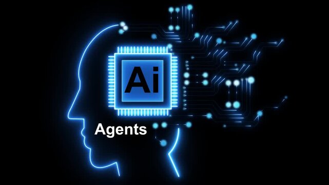 AI VPN Processor Animation | Artificial Intelligence Chip, Neural Network, Machine Learning, Digital Brain Technology Background