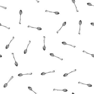 pattern silver spoon cartoon. table food, fork silverware, metal knife silver spoon sign vector