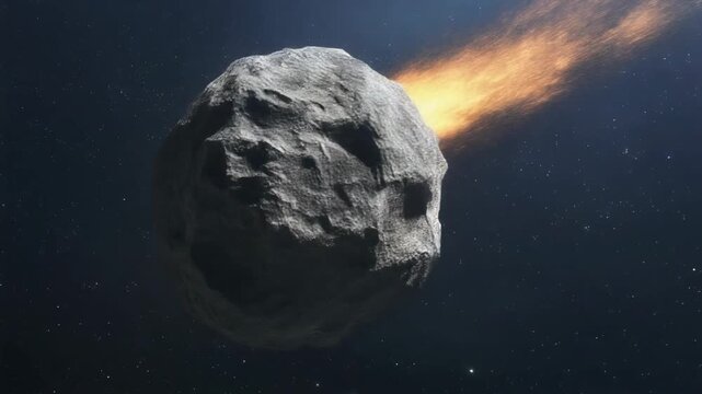 Asteroid Flying Through Space 4K Generative AI