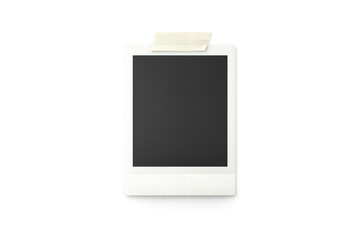Fototapeta premium Blank instant photo frame with adhesive tape isolated on transparent background