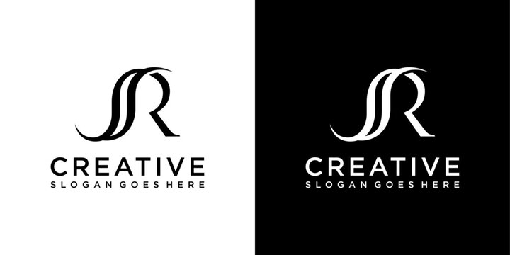 SR or RS initial letter logo design vector concept