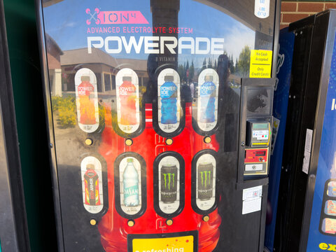 Powerade and Monster Energy Drink Vending Machine