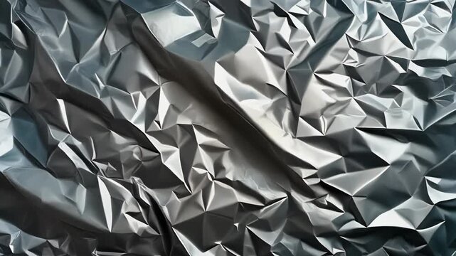 Crumpled Silver Foil Background 4K Generative AI
