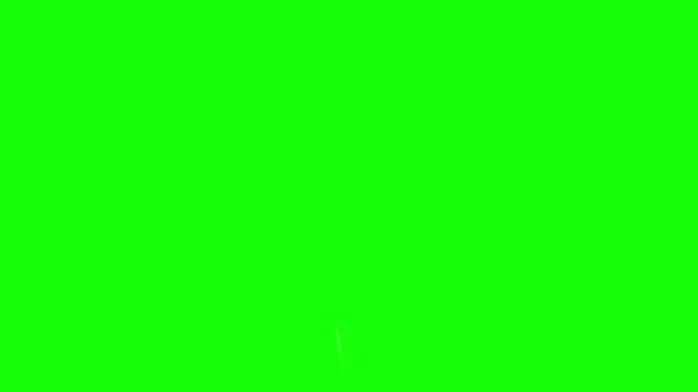 Green screen background remains completely empty to allow for seamless integration of custom visual elements in post-production.