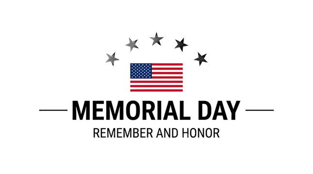 Memorial day graphic with united states flag and stars to remember and honor those who served memorial remember military patriotism celebration patriotic national