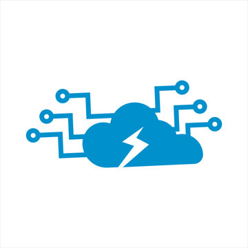 Design vector logo technology claud flash