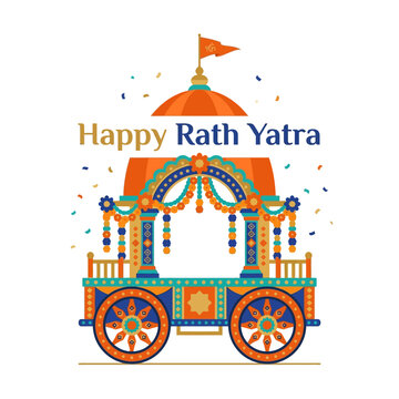 Happy Rath Yatra Festival Chariot Celebration India Culture