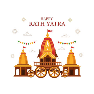 Happy Rath Yatra Festival Chariot Celebration Indian Culture