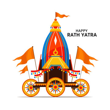 Happy Rath Yatra Festival Chariot Illustration