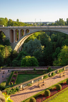 Luxembourg, 28 June 2019: Historical buildings in Luxembourg city center