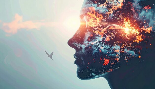 Mind ablaze - A conceptual portrait of thought and imagination.