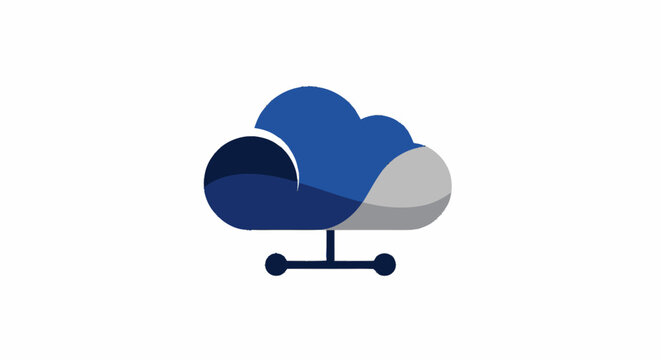 Cloud computing network connection icon representing digital data storage and web hosting services.