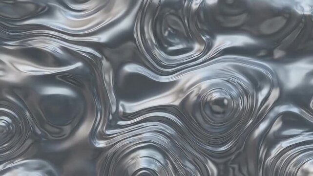 Abstract liquid metal texture with flowing ripples and reflective surfaces