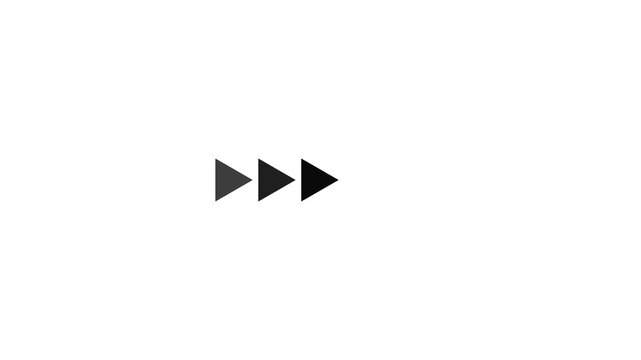 Fast Forward Button Animation with Media Playback Control Icon on White Background &ndash; 4K video.