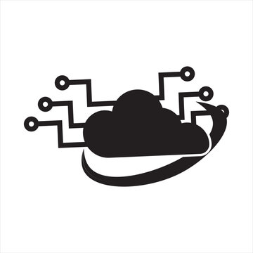 Design vector logo technology claud black and white