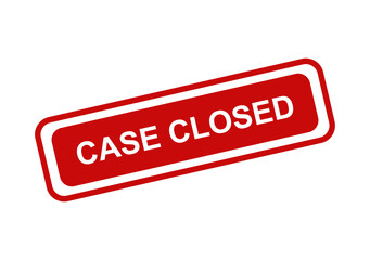 Fototapeta premium Red rectangular rubber stamp with the text case closed isolated on a clean background for legal and business projects isolated on transparent background